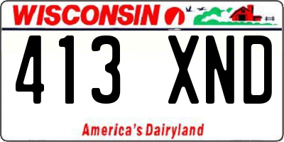 WI license plate 413XND
