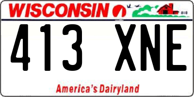 WI license plate 413XNE