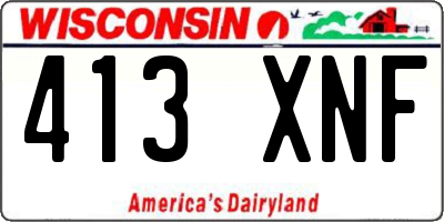 WI license plate 413XNF