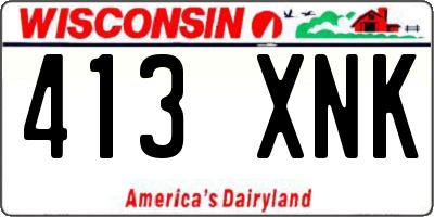 WI license plate 413XNK