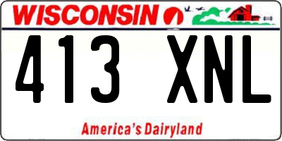 WI license plate 413XNL