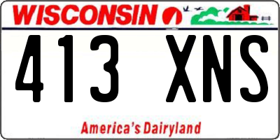 WI license plate 413XNS