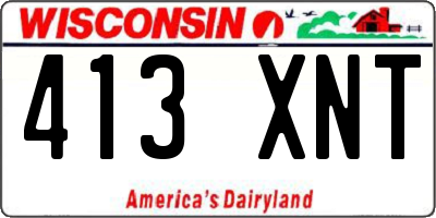 WI license plate 413XNT