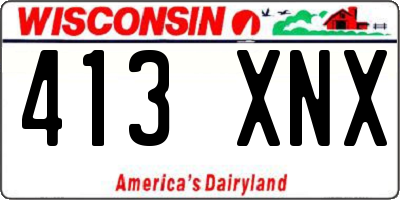 WI license plate 413XNX