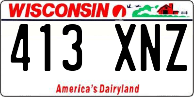 WI license plate 413XNZ