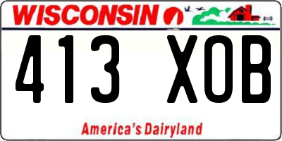 WI license plate 413XOB