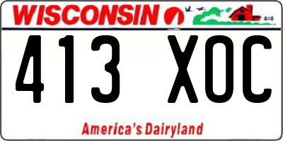 WI license plate 413XOC