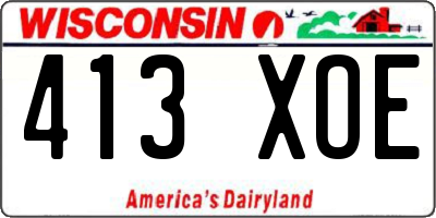 WI license plate 413XOE