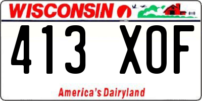 WI license plate 413XOF