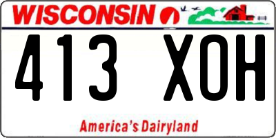 WI license plate 413XOH