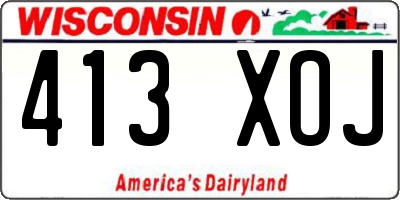 WI license plate 413XOJ