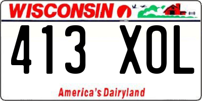 WI license plate 413XOL