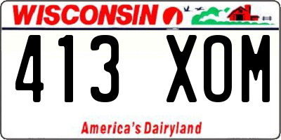 WI license plate 413XOM