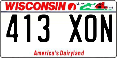 WI license plate 413XON