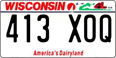 WI license plate 413XOQ