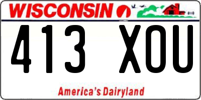 WI license plate 413XOU