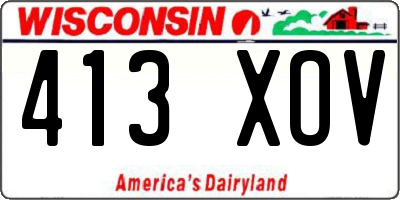 WI license plate 413XOV