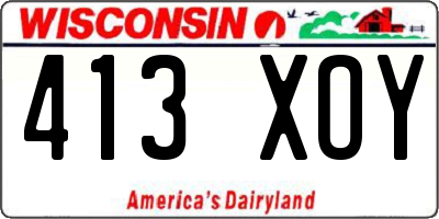 WI license plate 413XOY