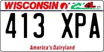 WI license plate 413XPA
