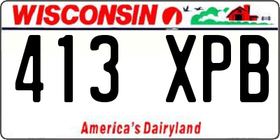 WI license plate 413XPB