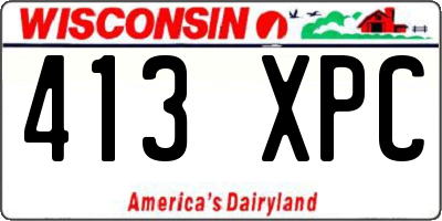 WI license plate 413XPC