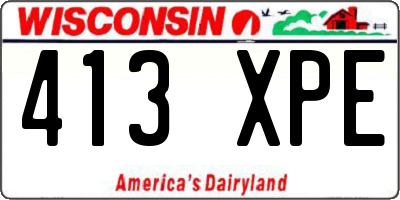 WI license plate 413XPE