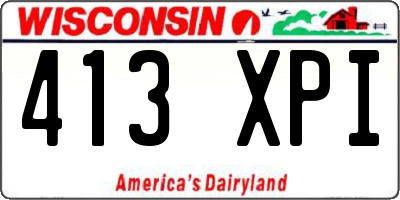 WI license plate 413XPI