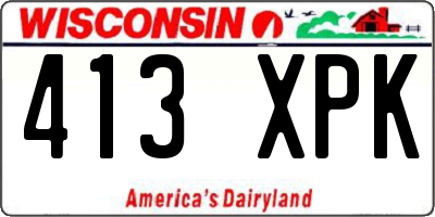 WI license plate 413XPK