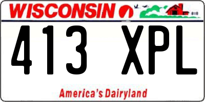 WI license plate 413XPL