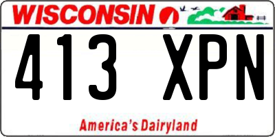 WI license plate 413XPN