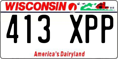 WI license plate 413XPP