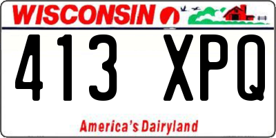 WI license plate 413XPQ