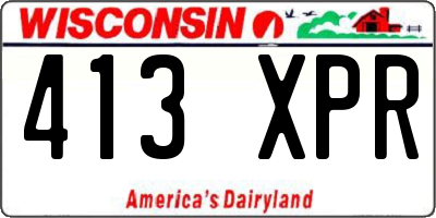 WI license plate 413XPR