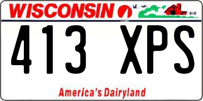 WI license plate 413XPS