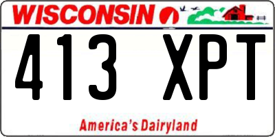 WI license plate 413XPT