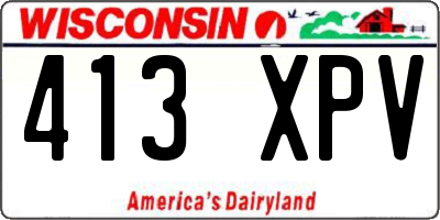 WI license plate 413XPV