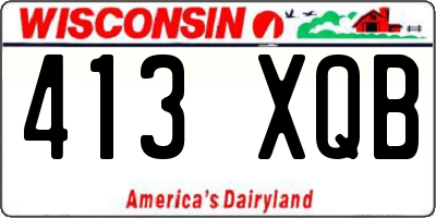 WI license plate 413XQB