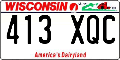 WI license plate 413XQC