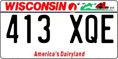 WI license plate 413XQE
