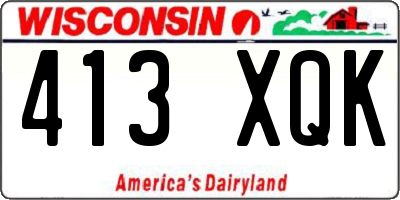 WI license plate 413XQK