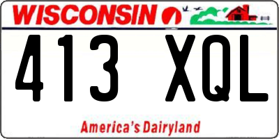 WI license plate 413XQL