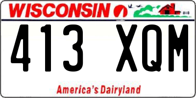 WI license plate 413XQM