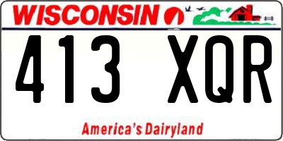 WI license plate 413XQR