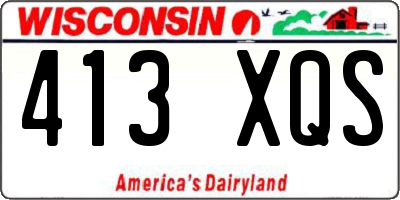 WI license plate 413XQS