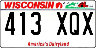 WI license plate 413XQX