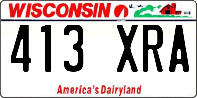 WI license plate 413XRA