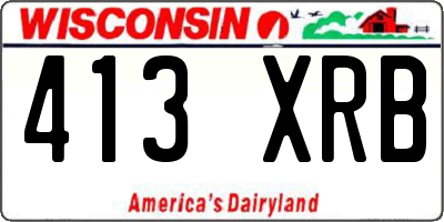 WI license plate 413XRB