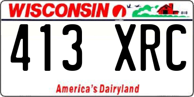 WI license plate 413XRC