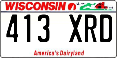 WI license plate 413XRD