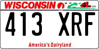 WI license plate 413XRF